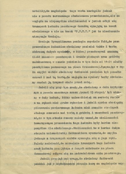 KKE 5596-2.jpg - Dok. Odwołanie mgr Wiktora Tarasiuka pełnomocnika Michała Katkowskiego do Odwoławczej Komisji Dyscyplinarnej przy Ministerstwie Poczt i Telegrafów w Warszawie, Wilno, 13 X 1939 r.